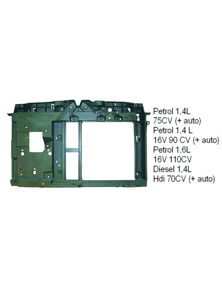 OSSATURA/FRONTALE ANTERIORE 1.4 BENZ. /DIESEL PEUGEOT 207 (04/2006- in poi 03/2010) 582710200 EMBO
