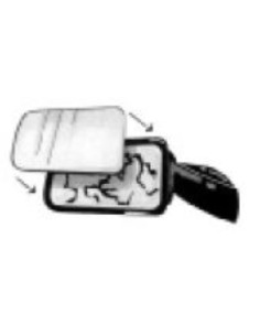 VETRINO/VETRO SPECCHIO AUDI A3'03 in poi DX CURVO 45.246 FAMAC