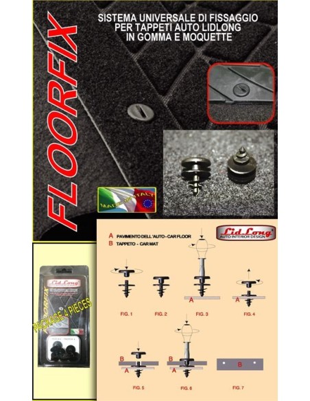 VITI PER FISSAGGIO TAPPETI 4 PZ. FL00RFIX LID LONG