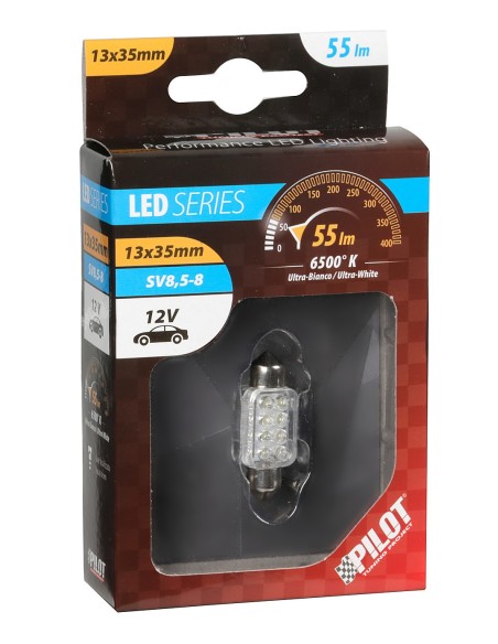 LAMPADINA 10MMX36MM MEGA-BRITE 8 LED BIANCO 58434 LAMPA