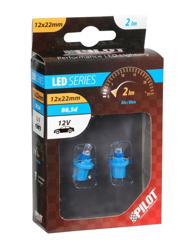 COPPIA LAMPADINA LED C/ZOCCOLO PER CRUSCOTTO, BLU 58490 LAMPA