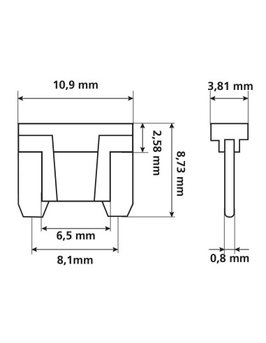 Set 10 fusibili lamellari micro-low profile, 12/32V