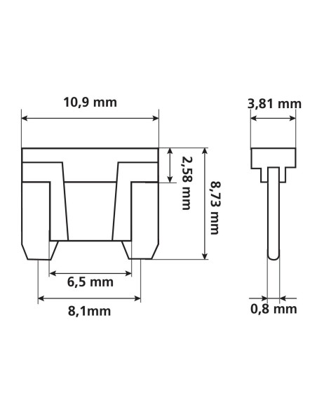 Set 10 fusibili lamellari micro-low profile, 12/32V