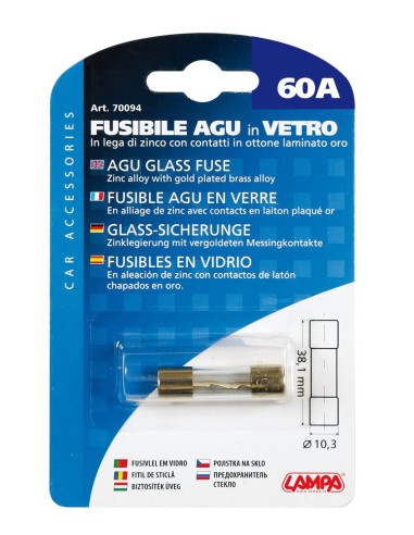 Fusibile AGU in vetro, 12/32V - 60A
