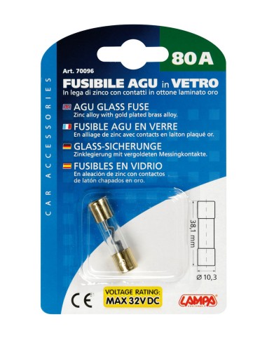 FUSIBILE AGU IN VETRO 80AMP. 70096 LAMPA
