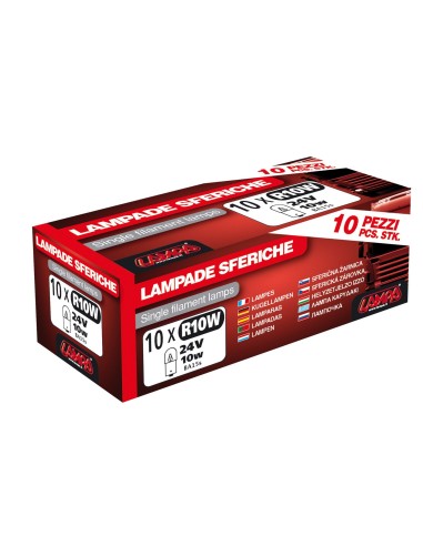 SET 10 LAMPADINA SFER.24V 10W R10W BA15S 98216 LAMPA