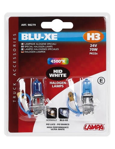 COPPIA LAMPADINA H3 BLU-XE 24V.70W 98279 LAMPA
