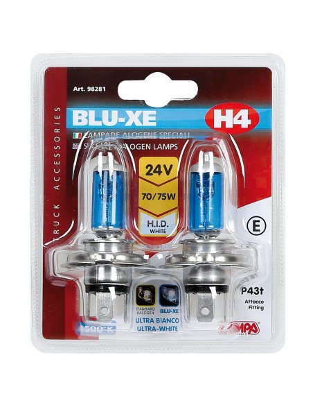 COPPIA LAMPADINA H4 BLU-XE 24V 70/75 W 98281 LAMPA