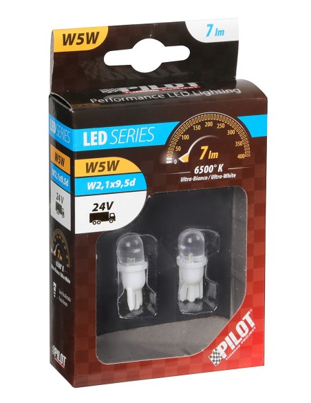 COPPIA LAMPADINA 24V 1 LED BIANCO T10 98340 LAMPA