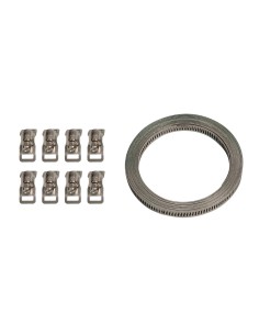 Kit nastro acciaio con 8 morsetti - 300 cm 2