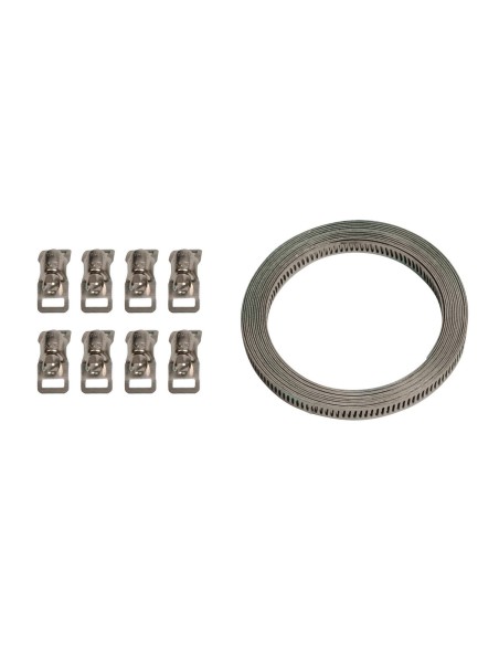 Kit nastro acciaio con 8 morsetti - 300 cm