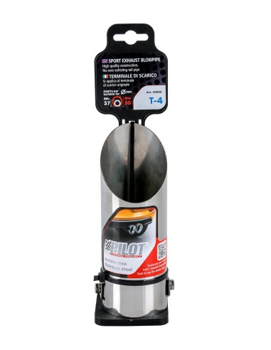 CODINO TERMINALE MARMITTA T-04 ACCIAIO INOX DIAM.37-50MM 60000 LAMPA