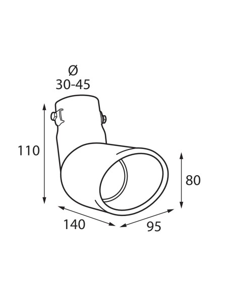 CODINO TERMINALE MARMITTA TS-21 ACCIAIO INOX DIAM.30-45MM 60002 LAMPA