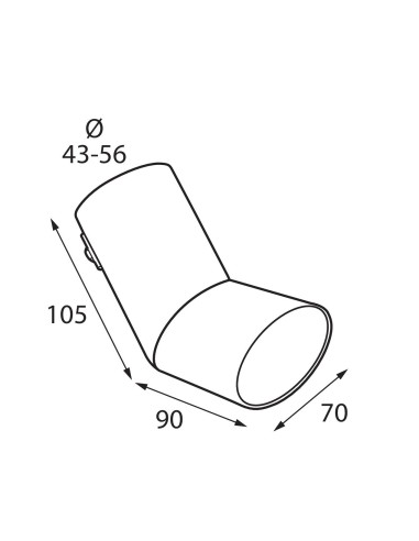 CODINO TERMINALE MARMITTA TS-41 ACCIAIO INOX DIAM.43-56MM 60013 LAMPA