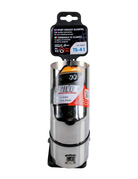 CODINO TERMINALE MARMITTA TS-41 ACCIAIO INOX DIAM.43-56MM 60013 LAMPA