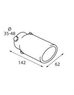 CODINO TERMINALE MARMITTA LE MANS TS-06 ACCIAIO INOX DIAM.35-55MM 60015 LAMPA 2