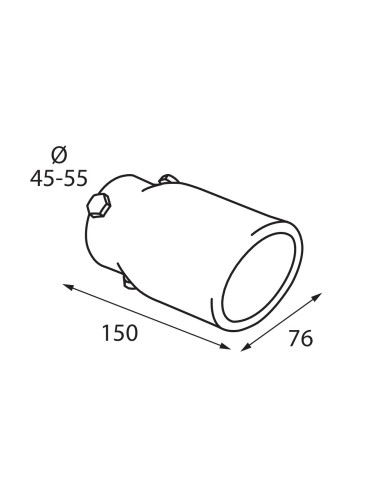 CODINO TERMINALE MARMITTA MONZA TS-07 ACCIAIO INOX DIAM.45-55MM 60016 LAMPA