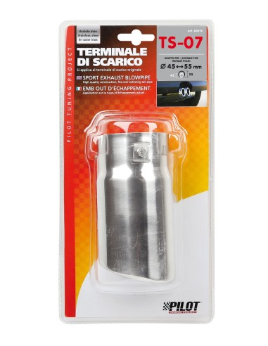 CODINO TERMINALE MARMITTA MONZA TS-07 ACCIAIO INOX DIAM.45-55MM 60016 LAMPA