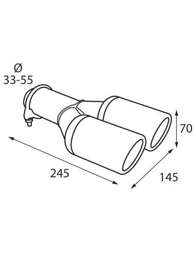 CODINO TERMINALE MARMITTA DAYTONA TS-43 ACCIAIO INOX DIAM.33-44MM 60020 LAMPA