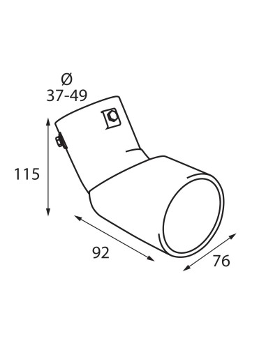 CODINO TERMINALE MARMITTA TS-61 ACCIAIO INOX REGOLABILE DIAM.37-49MM 60045 LAMPA
