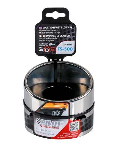 CODINO TERMINALE MARMITTA TS-500 ACCIAIO INOX DIAM.40-54MM 60055 LAMPA