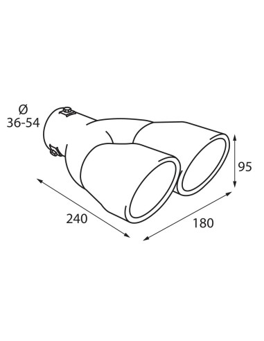 CODINO TERMINALE MARMITTA TS-22 ACCIAIO INOX DIAM.36-48MM 60076 LAMPA