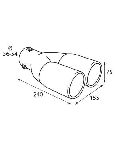 CODINO TERMINALE MARMITTA TS-23 ACCIAIO INOX DIAM.38-48MM 60077 LAMPA