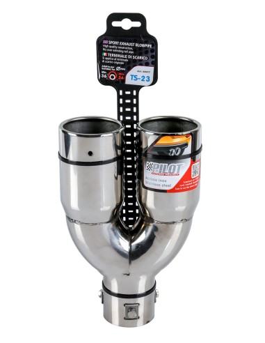 CODINO TERMINALE MARMITTA TS-23 ACCIAIO INOX DIAM.38-48MM 60077 LAMPA