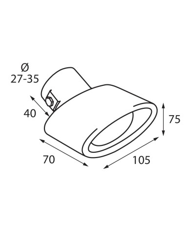 CODINO TERMINALE MARMITTA TS-31 ACCIAIO INOX DIAM.27-35MM 60085 LAMPA
