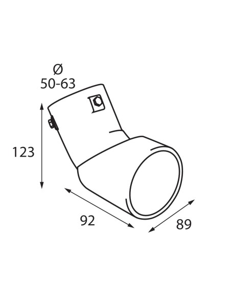 CODINO TERMINALE MARMITTA TS-45 ACCIAIO INOX DIAM.50-63MM 60096 LAMPA