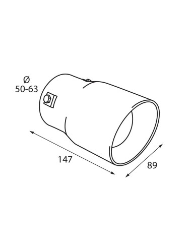 CODINO TERMINALE MARMITTA TS-50 ACCIAIO INOX DIAM.50-63MM 60102 LAMPA