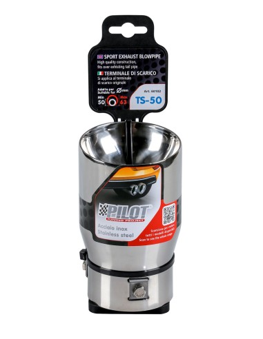 CODINO TERMINALE MARMITTA TS-50 ACCIAIO INOX DIAM.50-63MM 60102 LAMPA