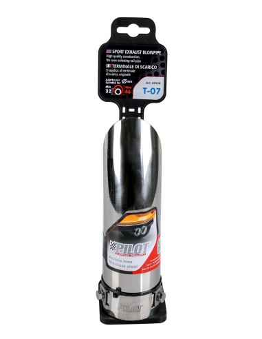 CODINO TERMINALE MARMITTA T-07 ACCIAIO INOX DIAM.32-46MM 60130 LAMPA