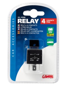 RELE' UNIVERSALE 12V-30A 4 CONTATTI 45500 LAMPA 2