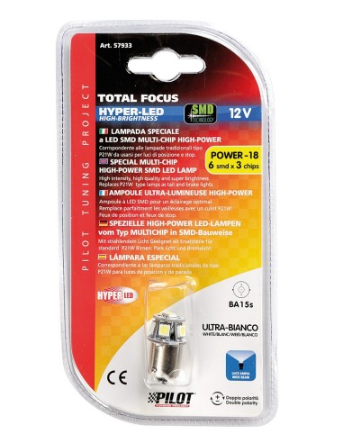 LAMPADA HYPER-LED BA15S 6SMD (3 CHIPS) 57933 LAMPA