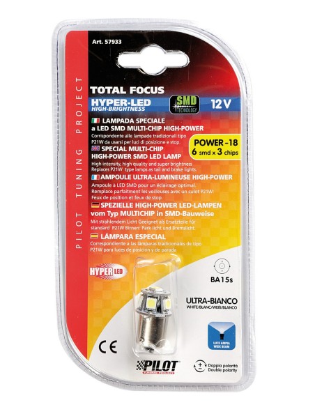 LAMPADA HYPER-LED BA15S 6SMD (3 CHIPS) 57933 LAMPA