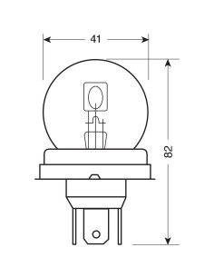 LAMPADINA ASIMM.12V 45/40W P45T SCATOLA 58001 LAMPA 2
