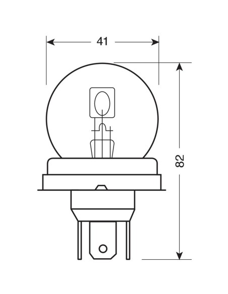 LAMPADINA ASIMM.12V 45/40W P45T SCATOLA 58001 LAMPA