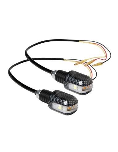 Stabilizzatori manubrio con Led, 12V - Carbon