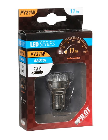 LAMPADINA MULTILED PY21W ARANCIONE ATTACCO BAU15S 58371 LAMPA