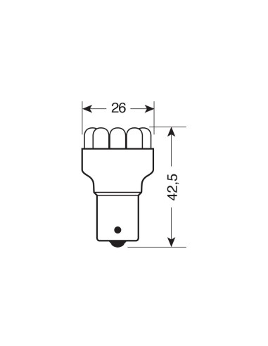 LAMPADINA MULTILED 21W ROSSO A ATTACCO BA15S 58375 LAMPA