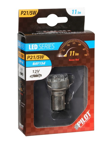 LAMPADINA MULTILED 21/5W ROSSO A ATTACCO BAY15D 58376 LAMPA