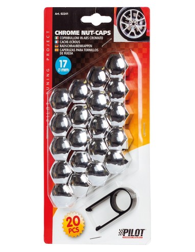 Chrome-Nut Caps, 20 copribulloni - Ø 17 mm