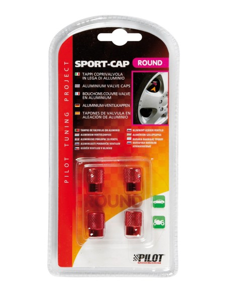 KIT 4 TAPPI COPRIVALVOLA C/VALVOLA ROSSO 02502 LAMPA