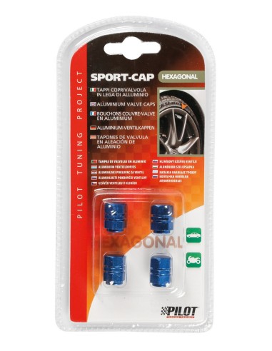 KIT 4 TAPPI COPRIVALVOL.SPORT-CAP EXAGONAL BLU 02504 LAMPA