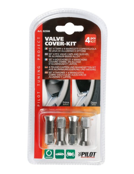 SET 4 TAPPI E 4 MANICOTTI COPRIVALVOLA COVER-KIT 02506 LAMPA