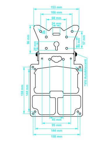 PORTATARGA UNIVERSALE X MOTO OLTRE 50 CC. IN ALLUMINIO 90142 LAMPA