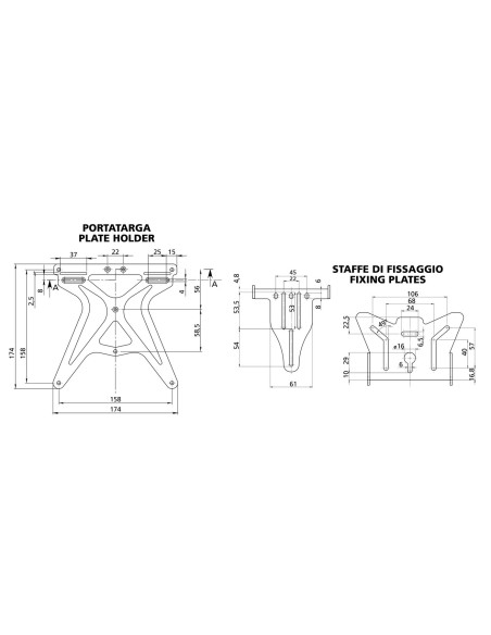 PORTATARGA MOTO AERO-X 90146 LAMPA