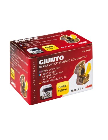 GIUNTO DI SEMI ACCOPPIAMENTO GIALLO CON VALVOLA 98099 LAMPA