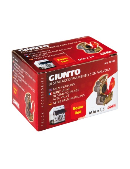GIUNTO DI SEMI ACCOPPIAMENTO ROSSO CON VALVOLA 98100 LAMPA